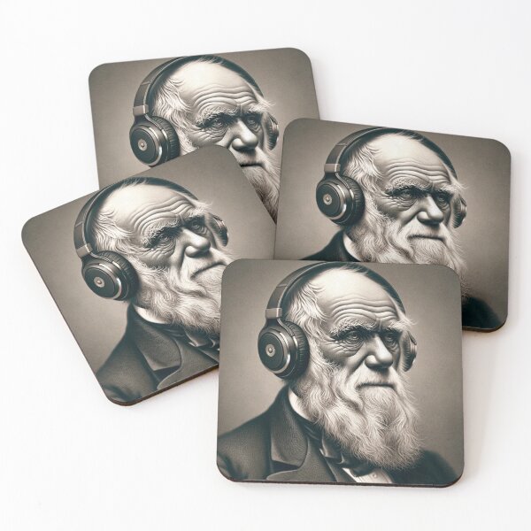Item preview, Charles Darwin with Headphones designed and sold by Lane L. Mälkin Design.