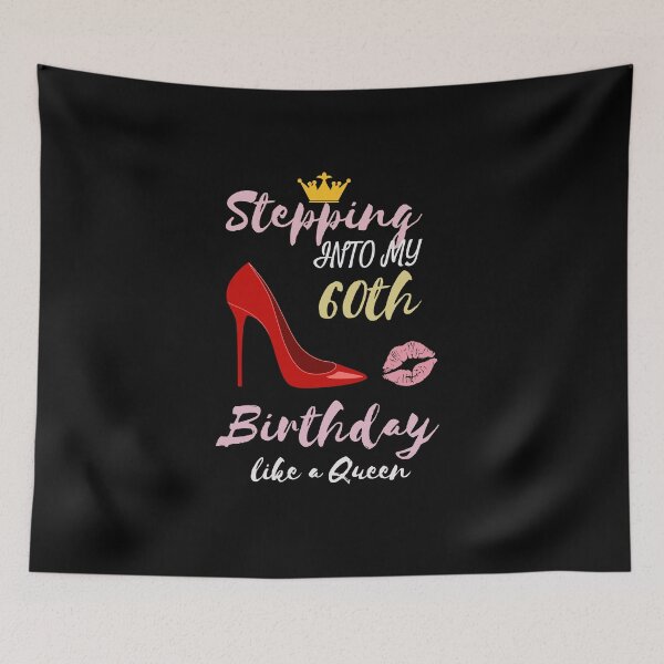 Item preview, "stepping into my 60th birthday like a queen" Tee designed and sold by AI-volution.