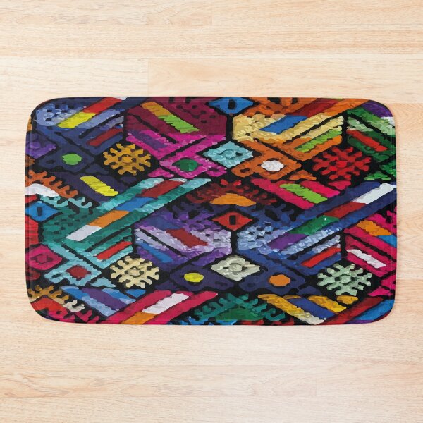 Item preview, Maximalist decor vibrant embroidery mexican textile multicolor poncho fabric dopamine decor designed and sold by T-Mex.