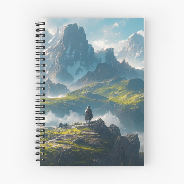 Item preview, Sublime view: A hiker against the backdrop of mighty mountains designed and sold by PinkisCreations.