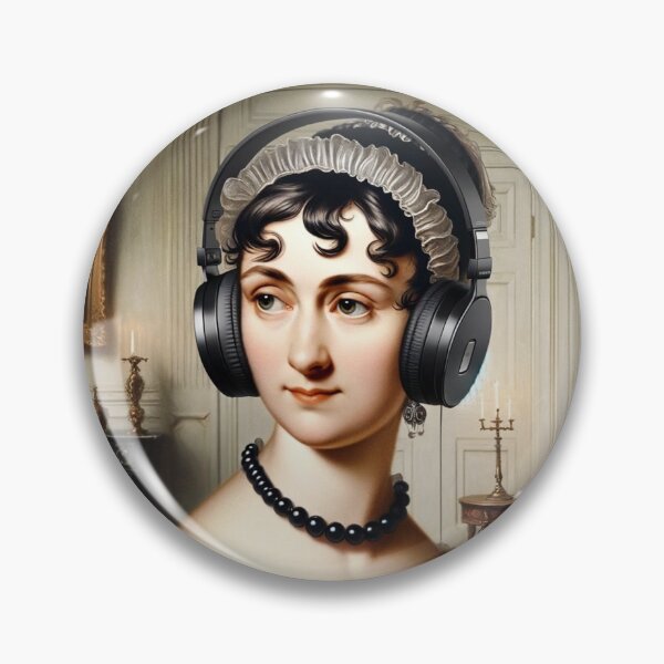 Item preview, Jane Austen with Headphones designed and sold by Lane L. Mälkin Design.