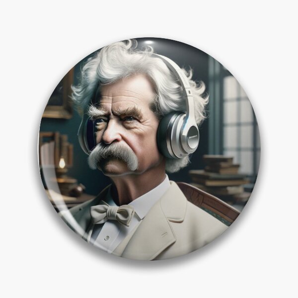 Item preview, Mark Twain with Headphones designed and sold by Lane L. Mälkin Design.