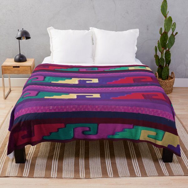 Aperçu de l'œuvre Tissu mexicain oaxaca art populaire vibrant décor de dopamine violet créée et vendue par T-Mex.