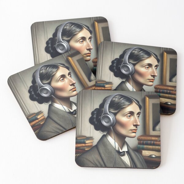 Item preview, Virginia Woolf with Headphones  designed and sold by Lane L. Mälkin Design.