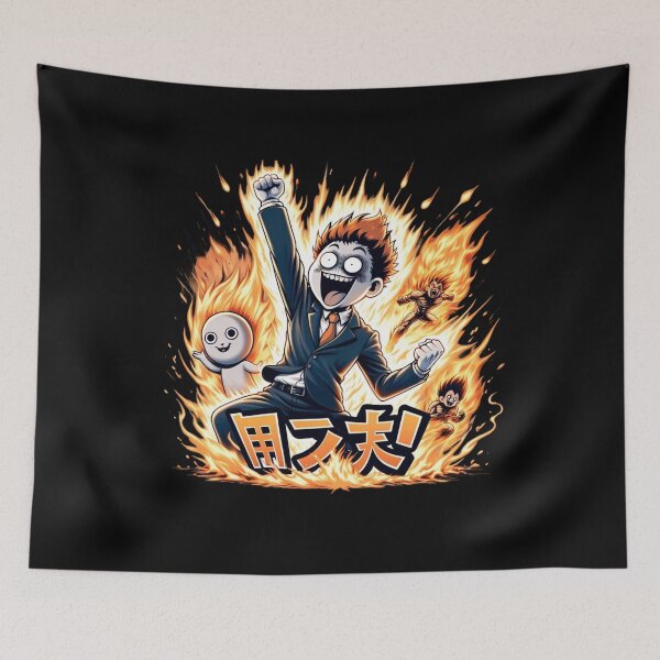Item preview, Anime Baki Manga Fire Tee designed and sold by BlueGoldArt.