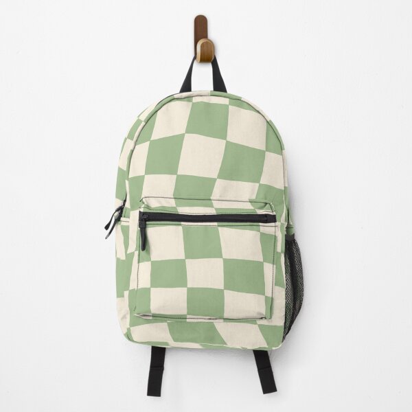 Item preview, Green and Cream Distorted Warped Checkerboard Pattern I designed and sold by velvetearth.