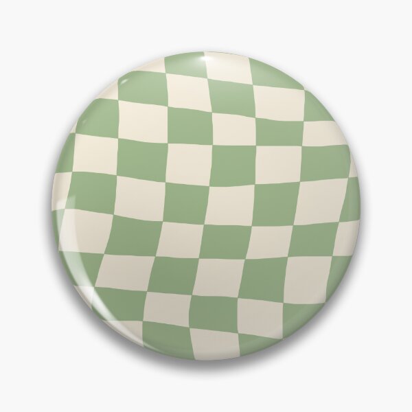 Item preview, Green and Cream Distorted Warped Checkerboard Pattern I designed and sold by velvetearth.