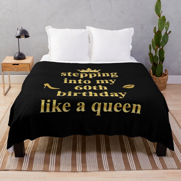 Item preview, "stepping into my 60th birthday like a queen" Tee designed and sold by AI-volution.