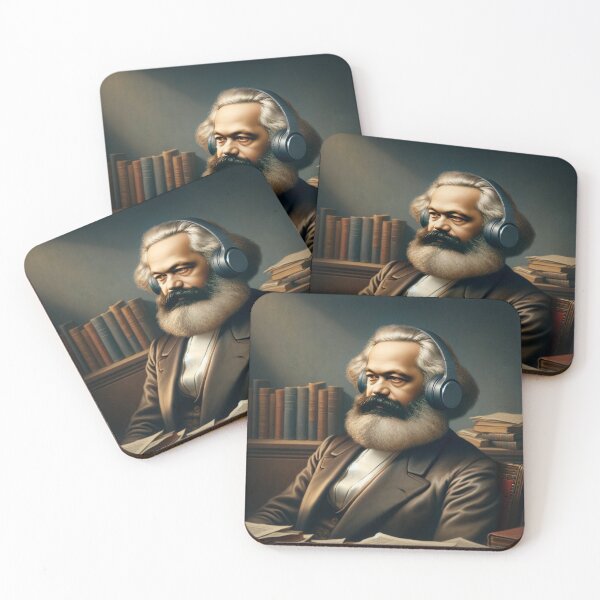 Item preview, Karl Marx with Headphones designed and sold by Lane L. Mälkin Design.