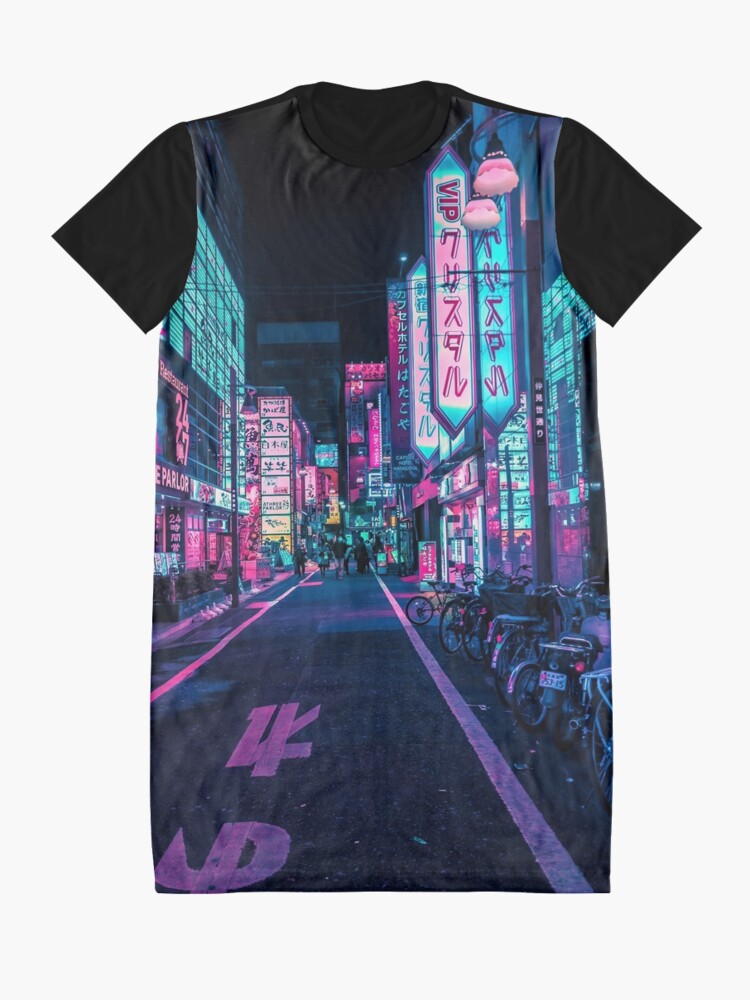 Alternate view of Tokyo - A Neon Wonderland Graphic T-Shirt Dress