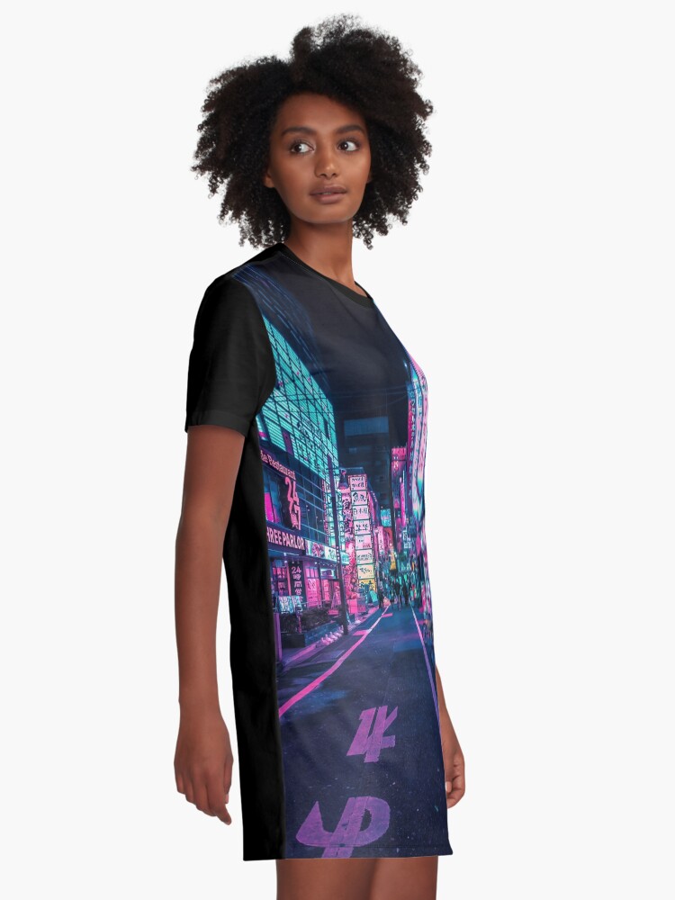 Alternate view of Tokyo - A Neon Wonderland Graphic T-Shirt Dress