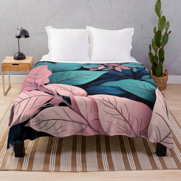 Item preview, Pink Blue Leaves Cottagecore Seamless Pattern designed and sold by momosstyle.