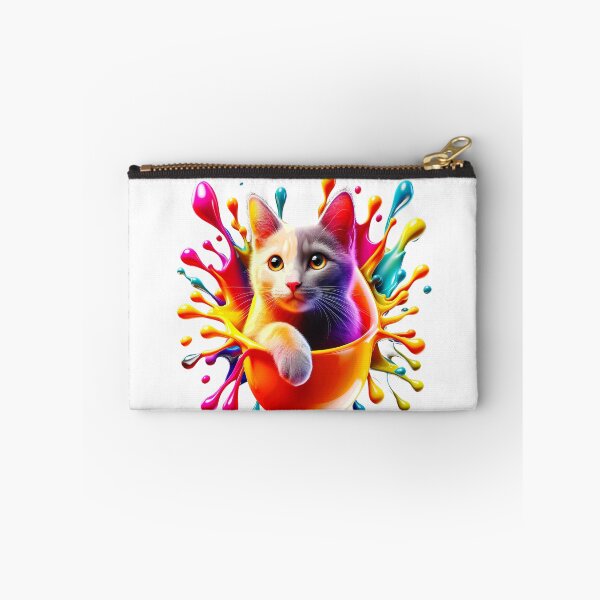 Item preview, Cute Kitty Cat In Splash Vibrant Colored Paint  designed and sold by Tamer ⭐⭐⭐⭐⭐.