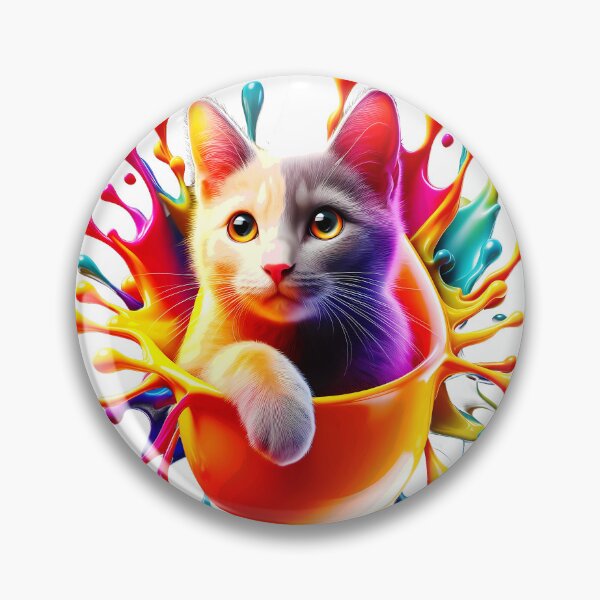 Item preview, Cute Kitty Cat In Splash Vibrant Colored Paint  designed and sold by Tamer ⭐⭐⭐⭐⭐.