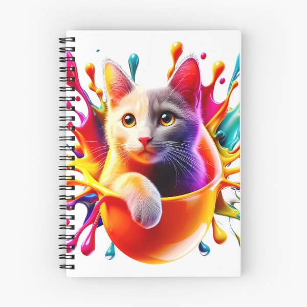 Item preview, Cute Kitty Cat In Splash Vibrant Colored Paint  designed and sold by Tamer ⭐⭐⭐⭐⭐.
