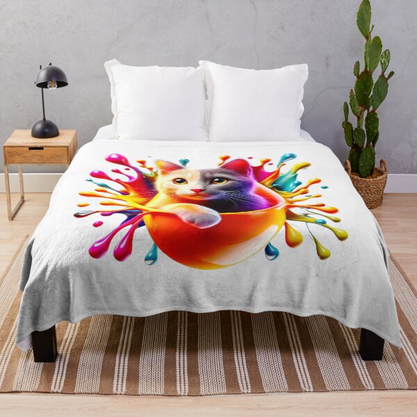 Item preview, Cute Kitty Cat In Splash Vibrant Colored Paint designed and sold by Tamer ⭐⭐⭐⭐⭐.