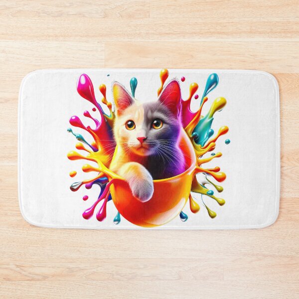 Item preview, Cute Kitty Cat In Splash Vibrant Colored Paint  designed and sold by Tamer ⭐⭐⭐⭐⭐.