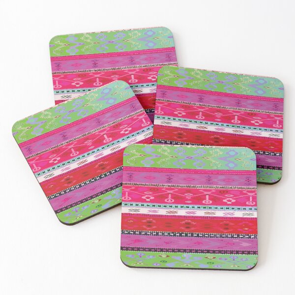 Item preview, Mexican poncho blanket magenta green serape dopamine decor designed and sold by T-Mex.