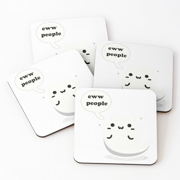 Item preview, eww people,ew people,ghost Charming Introvert Cat,Speech Bubble designed and sold by toobel.