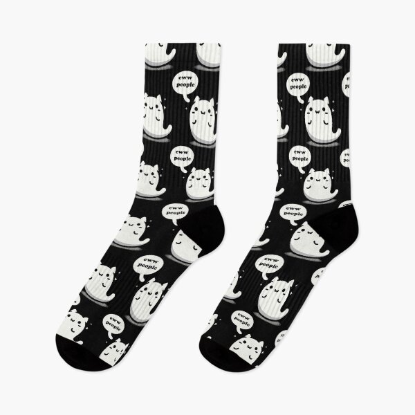 Item preview, eww people,ew people,ghost Charming Introvert Cat,Speech Bubble designed and sold by toobel.