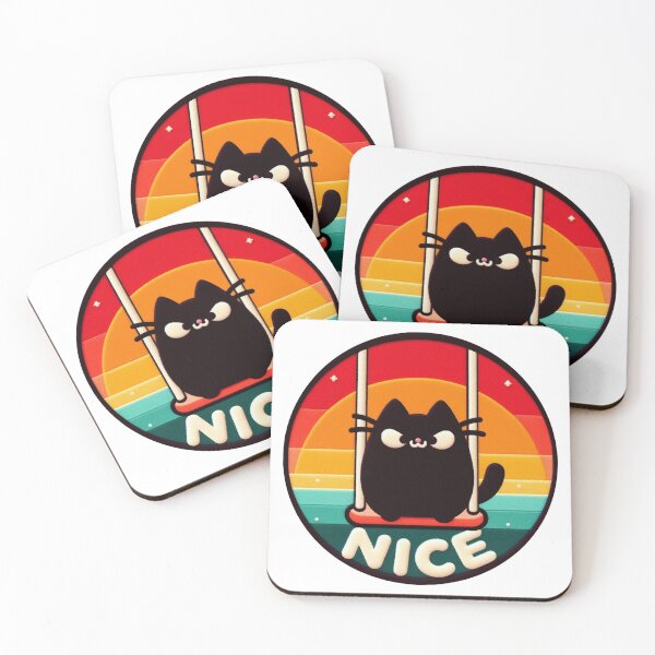 Item preview, Cute Black Cat on Swing designed and sold by GALUMARKET.