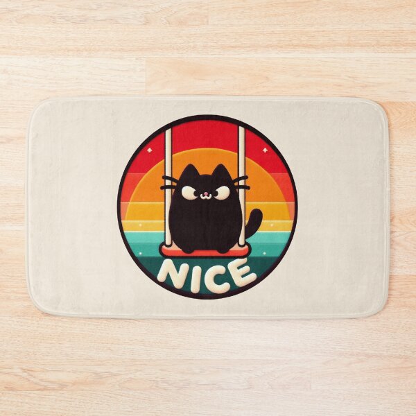 Item preview, Cute Black Cat on Swing designed and sold by GALUMARKET.