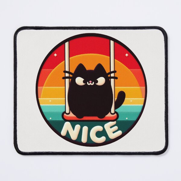 Item preview, Cute Black Cat on Swing designed and sold by GALUMARKET.