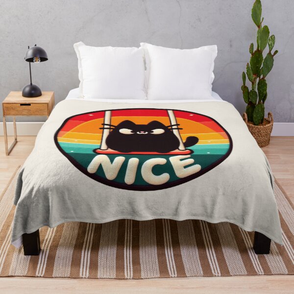 Item preview, Cute Black Cat on Swing designed and sold by GALUMARKET.