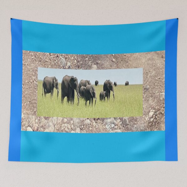 Item preview, Herd of Elephants on rocks designed and sold by annenambiro.