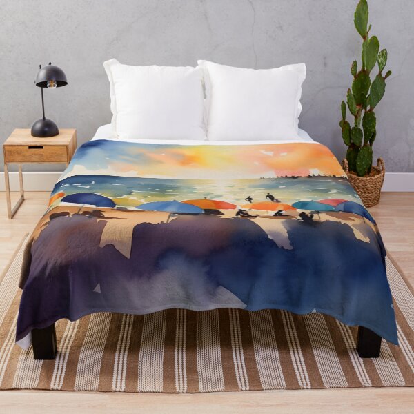 Item preview, Beach Watercolor Sunset 1 designed and sold by StephanieLZ.