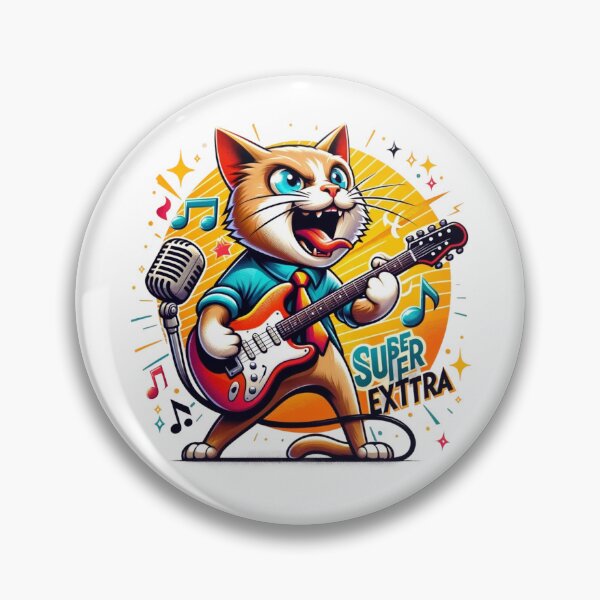 Item preview, Hilarious Cat Guitarist | Music & Humor Themed Artwork designed and sold by BlueGoldArt.