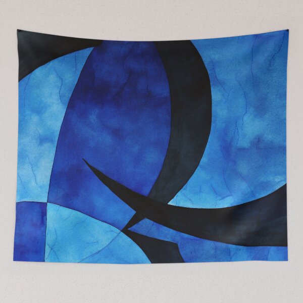 Aperçu de l'œuvre Blue Dynamic Blue Contrast créée et vendue par DeMuurdecoratie.