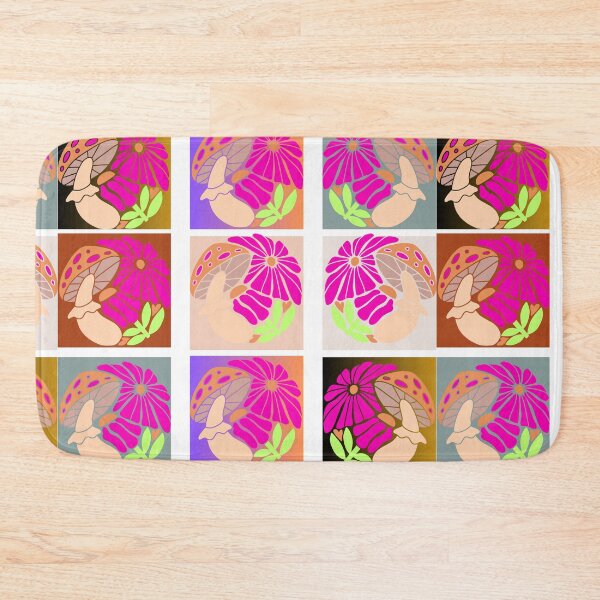 Item preview,  Retro Psychedelic Mushroom Flower Groove Mash 5 Pattern Comforter designed and sold by LLdreams.