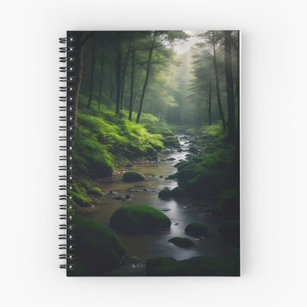 Item preview, Beautiful green forest, dark mode tones, long exposure picture, small river. designed and sold by digoarpi.