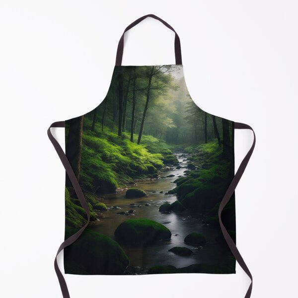 Item preview, Beautiful green forest, dark mode tones, long exposure picture, small river. designed and sold by digoarpi.