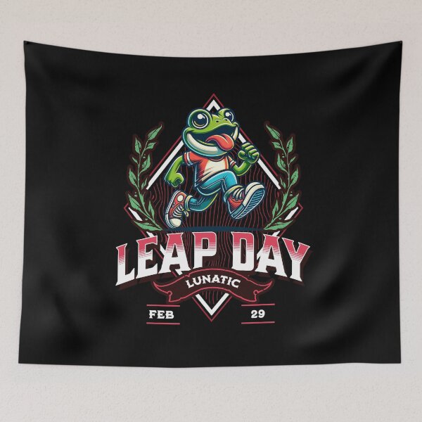 Item preview, Leap Day Lunatic Funny Cute Leaping Frog Leap Year Leap Year Birthday Feb 29 February 29th February Birthday February 29 Leaper designed and sold by CarantinedChaos.