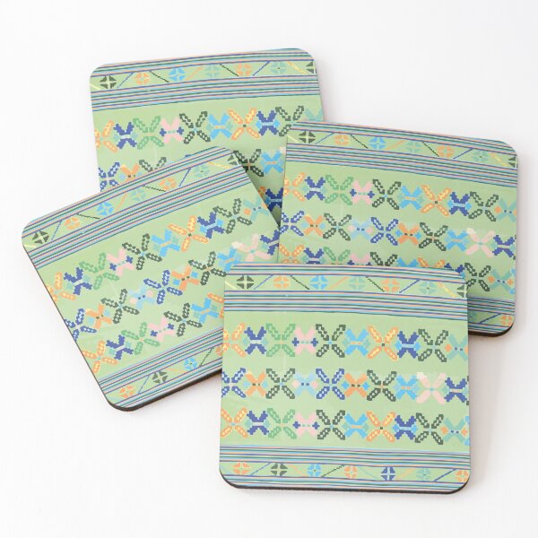 Item preview, Mexican embroidery textile folk art jade embroidery maximalist decor  designed and sold by T-Mex.