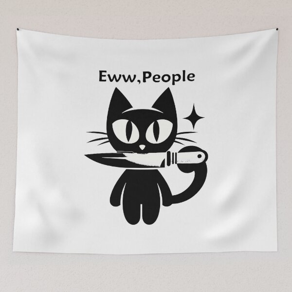 Artikelvorschau, Eww Leute, neue Leute, Mystery Cat – Quirky & Sassy Feline Tee entworfen und verkauft von toobel.