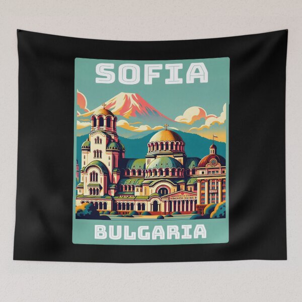 Item preview, Vintage Sofia Bulgaria Landmark Skyline. designed and sold by Unitepeople.