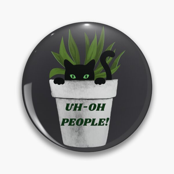 Item preview, Uh-oh People, Black Cat in a Potted Plant designed and sold by The Introvert's Press.