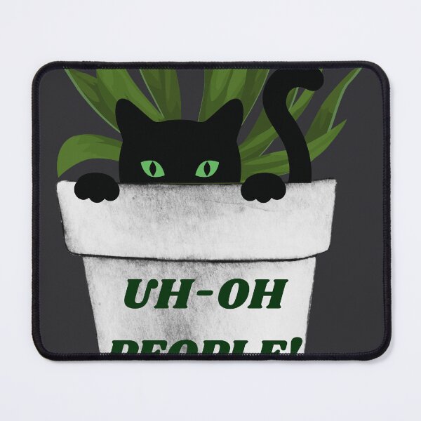 Item preview, Uh-oh People, Black Cat in a Potted Plant designed and sold by The Introvert's Press.