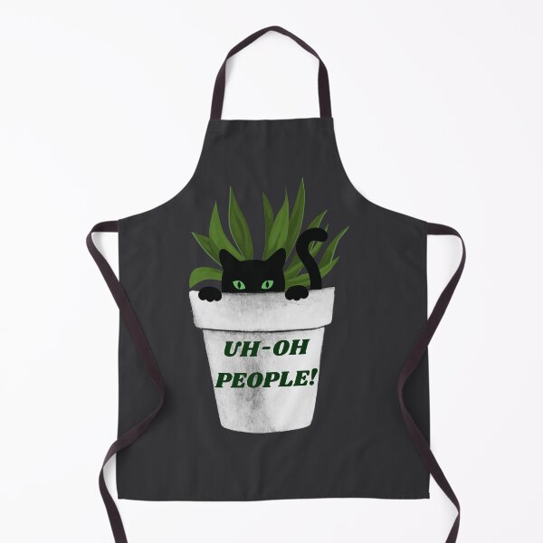 Item preview, Uh-oh People, Black Cat in a Potted Plant designed and sold by The Introvert's Press.