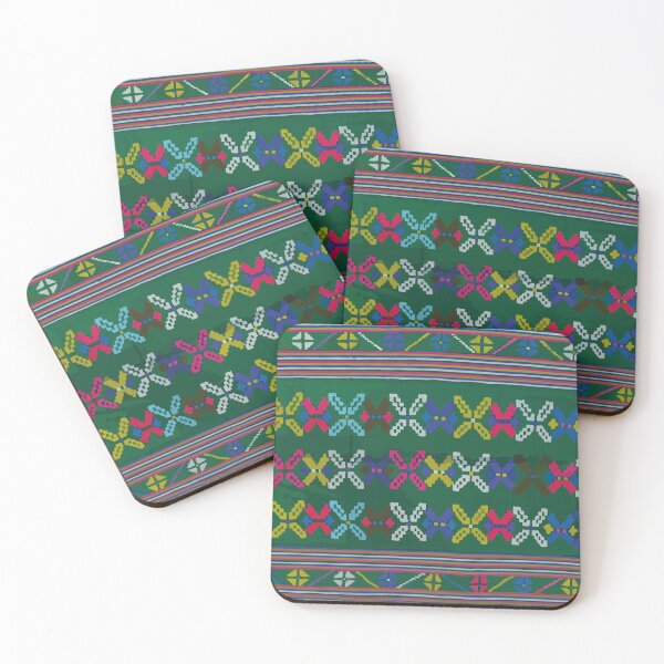 Item preview, Mexican emerald embroidery maya textile dopamine decor boho chic  designed and sold by T-Mex.