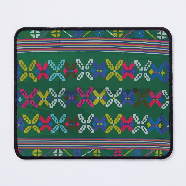 Item preview, Mexican emerald embroidery maya textile dopamine decor boho chic designed and sold by T-Mex.