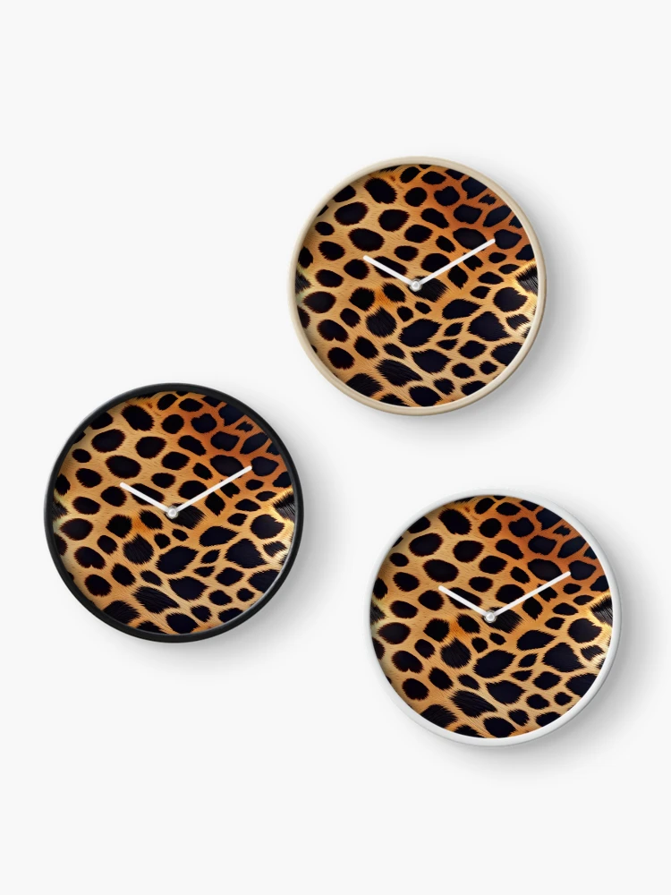 Thumbnail 3 of 4, Clock, Abstract Leopard Skin Pattern designed and sold by TheArtOfPat.