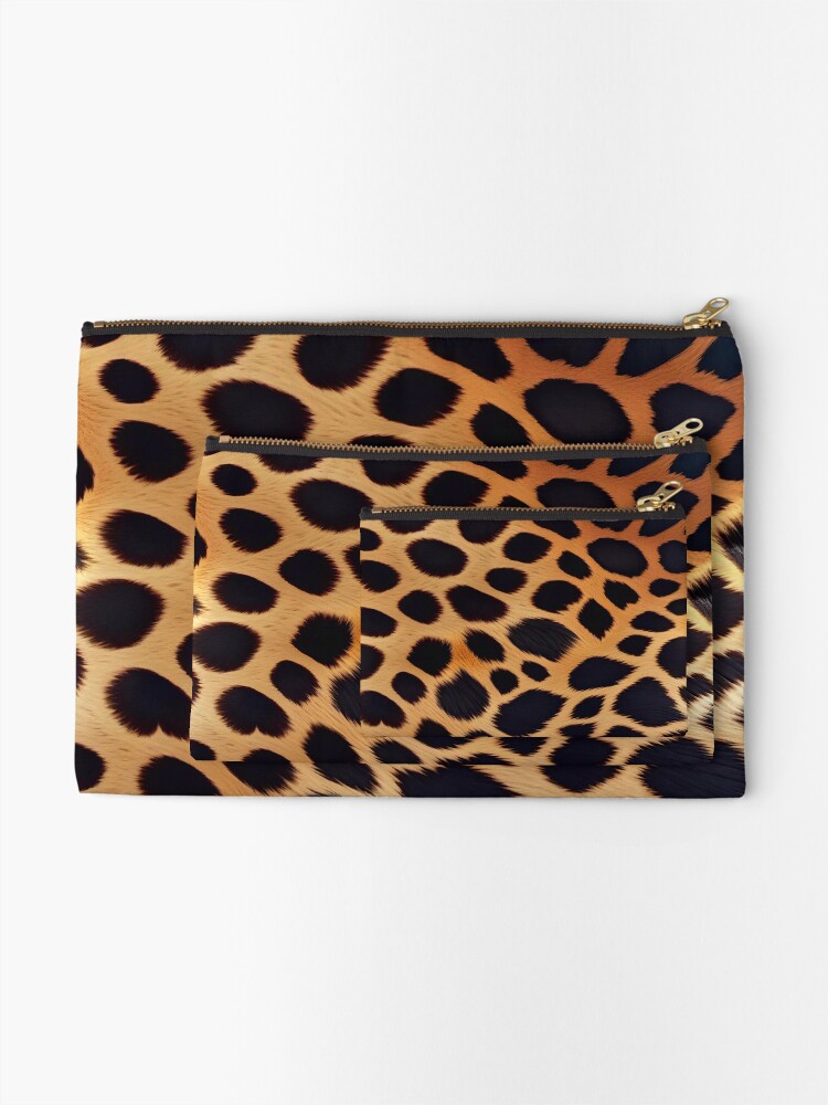 Thumbnail 2 of 4, Zipper Pouch, Abstract Leopard Skin Pattern designed and sold by TheArtOfPat.