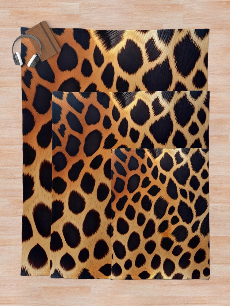Thumbnail 5 of 6, Throw Blanket, Abstract Leopard Skin Pattern designed and sold by TheArtOfPat.