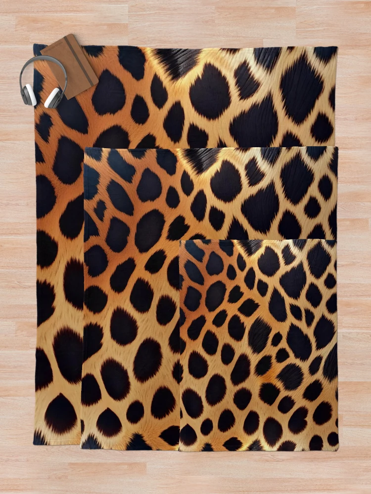 Thumbnail 5 of 6, Throw Blanket, Abstract Leopard Skin Pattern designed and sold by TheArtOfPat.