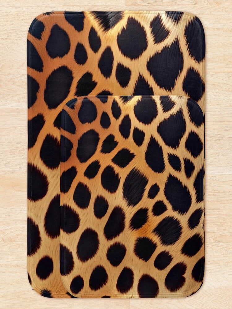 Thumbnail 5 of 6, Bath Mat, Abstract Leopard Skin Pattern designed and sold by TheArtOfPat.