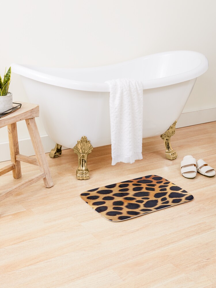 Thumbnail 2 of 6, Bath Mat, Abstract Leopard Skin Pattern designed and sold by TheArtOfPat.